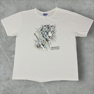 Vintage Y2K Extinction is Forever White Tiger Las Vegas Destination Shirt  Large